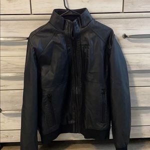 Calvin Klein bomber faux leather jacket